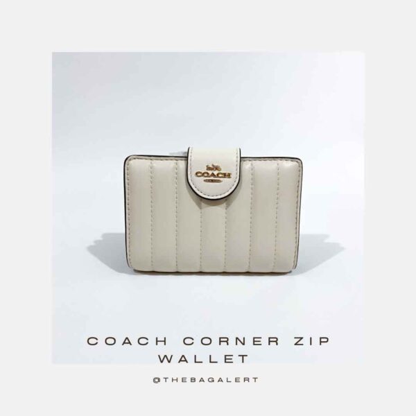 Coach - Medium Corner Zip Wallet With Quilting
