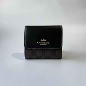 Small Trifold Wallet In Blocked Signature Canvas