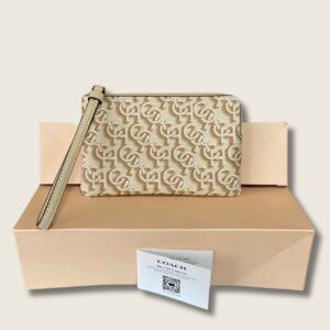 Corner Zip Wristlet With Coach Monogram Print