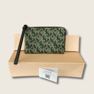 Corner Zip Wristlet With Coach Monogram Print