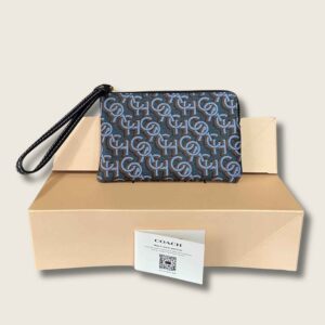 Corner Zip Wristlet With Coach Monogram Print