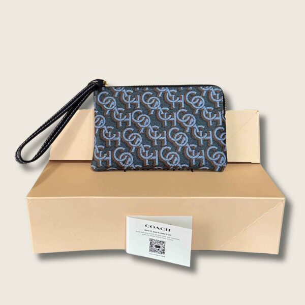 Corner Zip Wristlet With Coach Monogram Print