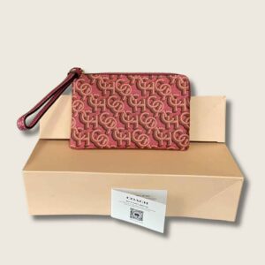 Corner Zip Wristlet With Coach Monogram Print
