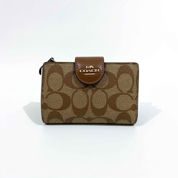 Medium Corner Zip Wallet In Signature Canvas - Image 2