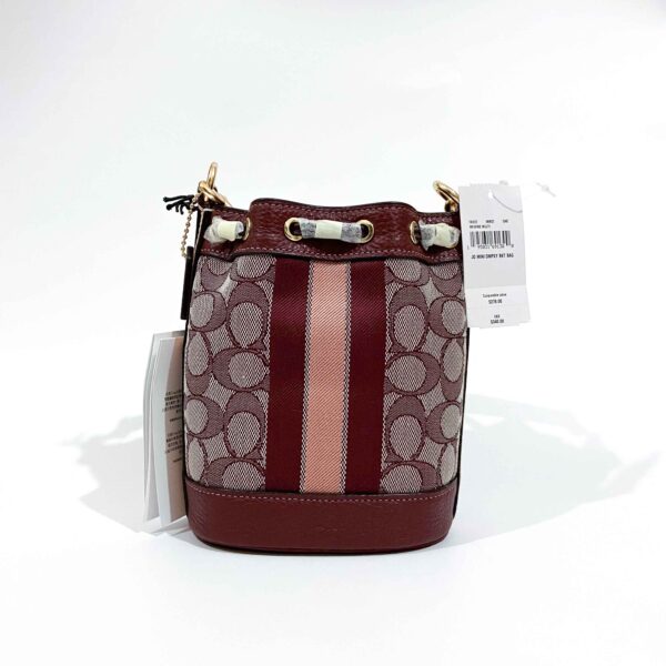 Mini Dempsey Bucket Bag In Signature Jacquard With Stripe And Coach Patch - Image 3