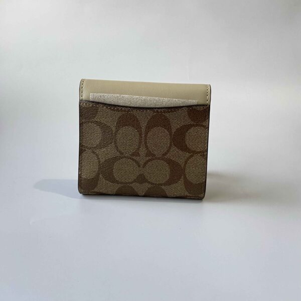 Small Trifold Wallet In Blocked Signature Canvas - Image 2