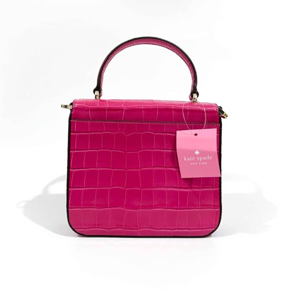Staci Square Crossbody in Croco Embossed Leather - Image 4