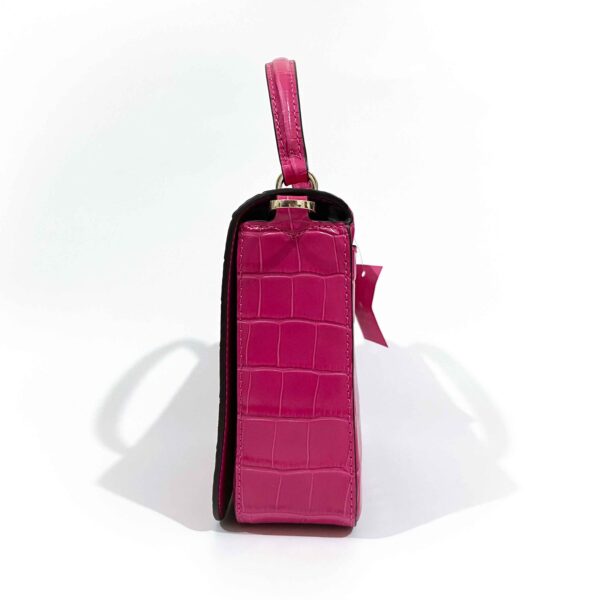 Staci Square Crossbody in Croco Embossed Leather - Image 3
