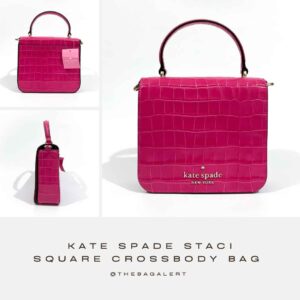 Staci Square Crossbody in Croco Embossed Leather
