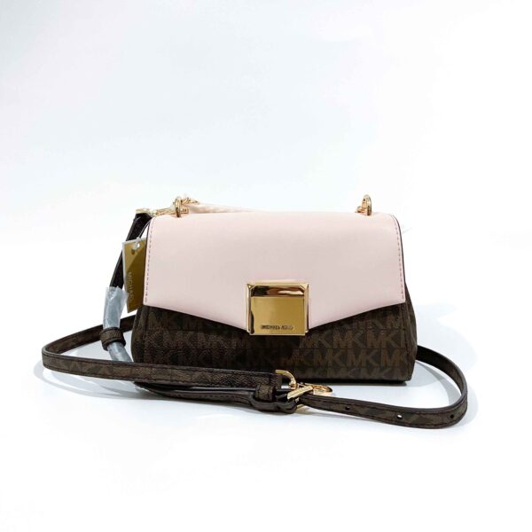 Lita Small Two-Tone Logo and Leather Crossbody Bag - Image 2