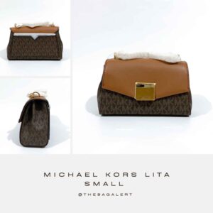 Lita Small Two-Tone Logo and Leather Crossbody Bag