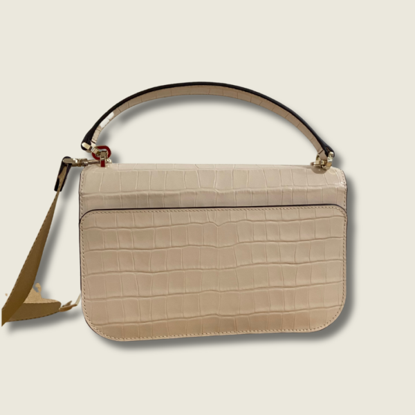 Audrey Flap Crossbody in Croco Embossed Leather - Image 3
